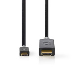 Nedis USB-C™ Adapter | USB 3.2 Gen 1 | USB-C™ Hane | HDMI™ Kontakt | 4K@60Hz | 2.00 m | Rund | Guldplaterad | PVC | Antracit | Låda Nedis USB-C™ Adapter | USB 3.2 Gen 1 | USB-C™ Hane | HDMI™ Kontakt | 4K@60Hz | 2.00 m | Rund | Guldplaterad | PVC | Antracit | Låda