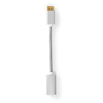 Nedis Displayport-kabel | DisplayPort Hane | HDMI™ Utgång | 4K@60Hz | Guldplaterad | 0.20 m | Rund | Flätad | Silver | Kartong med täckt fönster