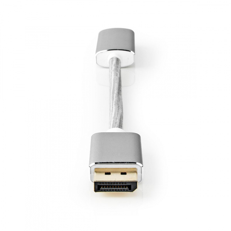 Nedis Displayport-kabel | DisplayPort Hane | HDMI™ Utgång | 4K@60Hz | Guldplaterad | 0.20 m | Rund | Flätad | Silver | Kartong med täckt fönster