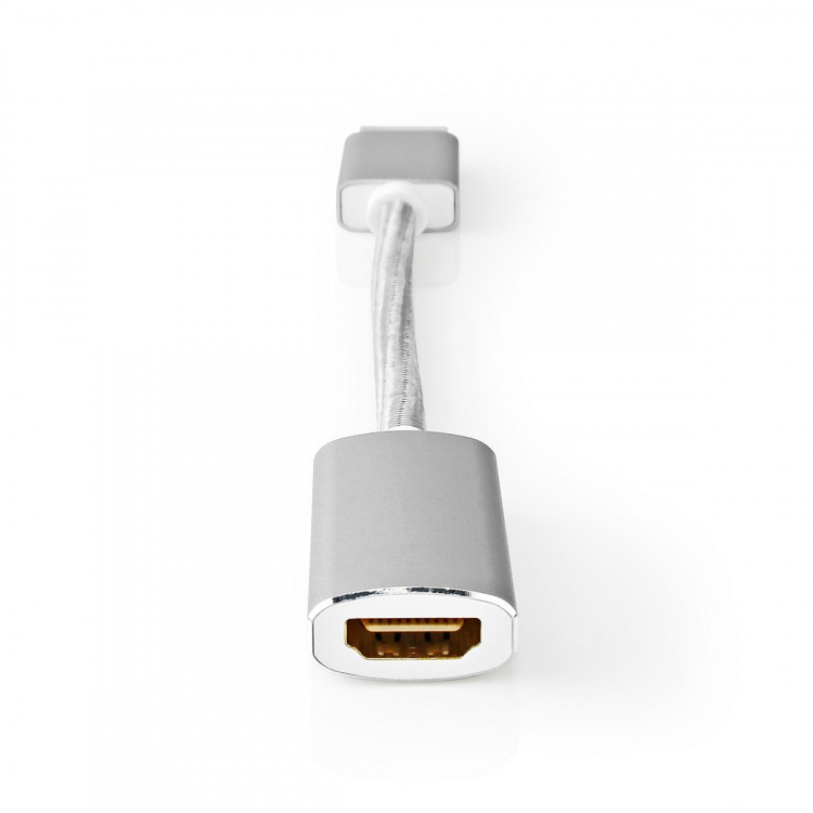 Nedis Displayport-kabel | DisplayPort Hane | HDMI™ Utgång | 4K@60Hz | Guldplaterad | 0.20 m | Rund | Flätad | Silver | Kartong med täckt fönster