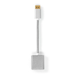 Nedis Displayport-kabel | DisplayPort Hane | DVI-D 24+1-Pin Hona | 1080p | Guldplaterad | 0.20 m | Rund | Flätad | Silver | Kartong med täckt fönster