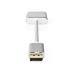 Nedis Displayport-kabel | DisplayPort Hane | DVI-D 24+1-Pin Hona | 1080p | Guldplaterad | 0.20 m | Rund | Flätad | Silver | Kartong med täckt fönster