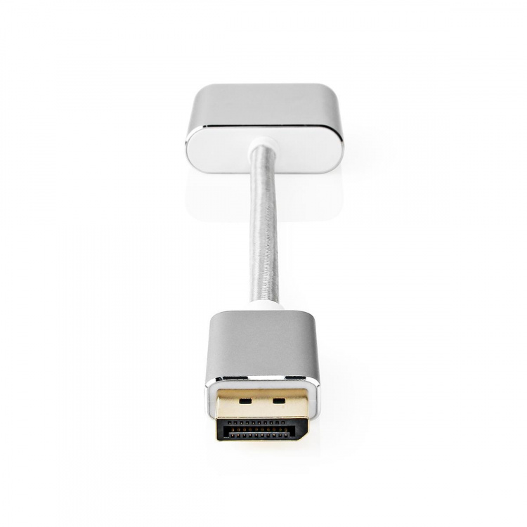 Nedis Displayport-kabel | DisplayPort Hane | DVI-D 24+1-Pin Hona | 1080p | Guldplaterad | 0.20 m | Rund | Flätad | Silver | Kartong med täckt fönster