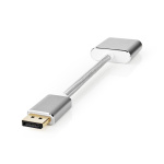 Nedis Displayport-kabel | DisplayPort Hane | DVI-D 24+1-Pin Hona | 1080p | Guldplaterad | 0.20 m | Rund | Flätad | Silver | Kartong med täckt fönster