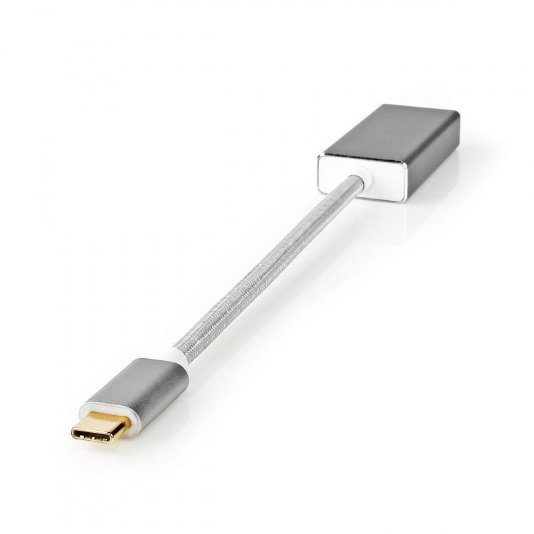 Nedis USB-C™ Adapter | USB 3.2 Gen 1 | USB-C™ Hane | Mini DisplayPort Hona | 0.20 m | Rund | Guldplaterad | Flätad / Nylon | Silver | Kartong med täckt fönster Nedis USB-C™ Adapter | USB 3.2 Gen 1 | USB-C™ Hane | Mini DisplayPort Hona | 0.20 m | Rund | Guldplaterad | Flätad / Nylon | Silver | Kartong med täckt fönster