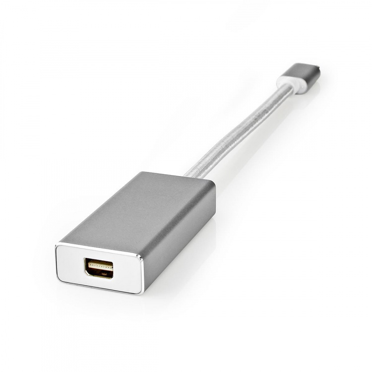 Nedis USB-C™ Adapter | USB 3.2 Gen 1 | USB-C™ Hane | Mini DisplayPort Hona | 0.20 m | Rund | Guldplaterad | Flätad / Nylon | Silver | Kartong med täckt fönster Nedis USB-C™ Adapter | USB 3.2 Gen 1 | USB-C™ Hane | Mini DisplayPort Hona | 0.20 m | Rund | Guldplaterad | Flätad / Nylon | Silver | Kartong med täckt fönster
