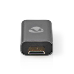 Nedis HDMI™ Adapter | HDMI™ Hane / HDMI™ Mini kontakt | HDMI™ Utgång | Guldplaterad | Rak | Aluminium | Grått Med Metall | 1 st. | Kartong med täckt fönster