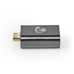 Nedis HDMI™ Adapter | HDMI™ Hane / HDMI™ Mini kontakt | HDMI™ Utgång | Guldplaterad | Rak | Aluminium | Grått Med Metall | 1 st. | Kartong med täckt fönster