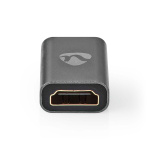 Nedis HDMI™ Adapter | HDMI™ Hane / HDMI™ Mini kontakt | HDMI™ Utgång | Guldplaterad | Rak | Aluminium | Grått Med Metall | 1 st. | Kartong med täckt fönster