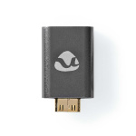 Nedis HDMI™ Adapter | HDMI™ Hane / HDMI™ Mini kontakt | HDMI™ Utgång | Guldplaterad | Rak | Aluminium | Grått Med Metall | 1 st. | Kartong med täckt fönster