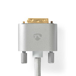 Nedis HDMI™ kabel | HDMI™ Kontakt | DVI-D 24+1-Pin Hane | 2560x1600 | Guldplaterad | 2.00 m | Rak | Flätad | Silver | Kartong med täckt fönster