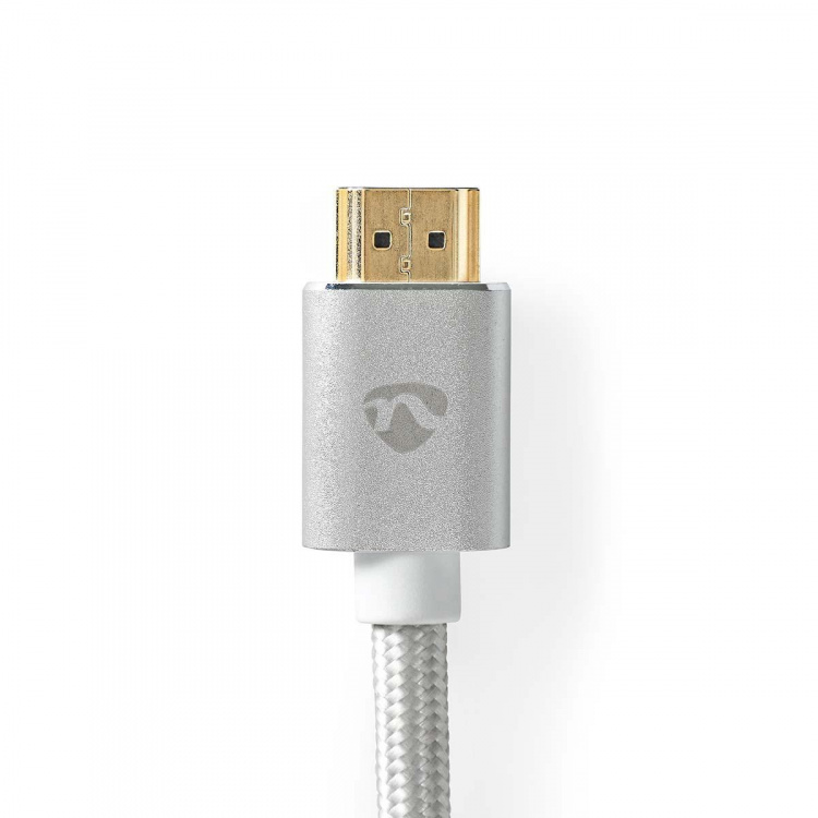 Nedis HDMI™ kabel | HDMI™ Kontakt | DVI-D 24+1-Pin Hane | 2560x1600 | Guldplaterad | 2.00 m | Rak | Flätad | Silver | Kartong med täckt fönster