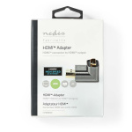 Nedis HDMI™ Adapter | HDMI™ Hane / HDMI™ Kontakt | HDMI™ Utgång | Guldplaterad | Vinklat 90° | Aluminium | Grått Med Metall | 1 st. | Kartong med täckt fönster Nedis HDMI™ Adapter | HDMI™ Hane / HDMI™ Kontakt | HDMI™ Utgång | Guldplaterad | Vinklat 90° | Aluminium | Grått Med Metall | 1 st. | Kartong med täckt fönster