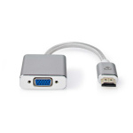 Nedis VGA-adapter | HDMI™ Kontakt | VGA hona 15p | Guldplaterad | Rak | Aluminium | Silver | Kartong med täckt fönster Nedis VGA-adapter | HDMI™ Kontakt | VGA hona 15p | Guldplaterad | Rak | Aluminium | Silver | Kartong med täckt fönster