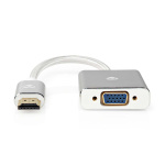 Nedis VGA-adapter | HDMI™ Kontakt | VGA hona 15p | Guldplaterad | Rak | Aluminium | Silver | Kartong med täckt fönster Nedis VGA-adapter | HDMI™ Kontakt | VGA hona 15p | Guldplaterad | Rak | Aluminium | Silver | Kartong med täckt fönster