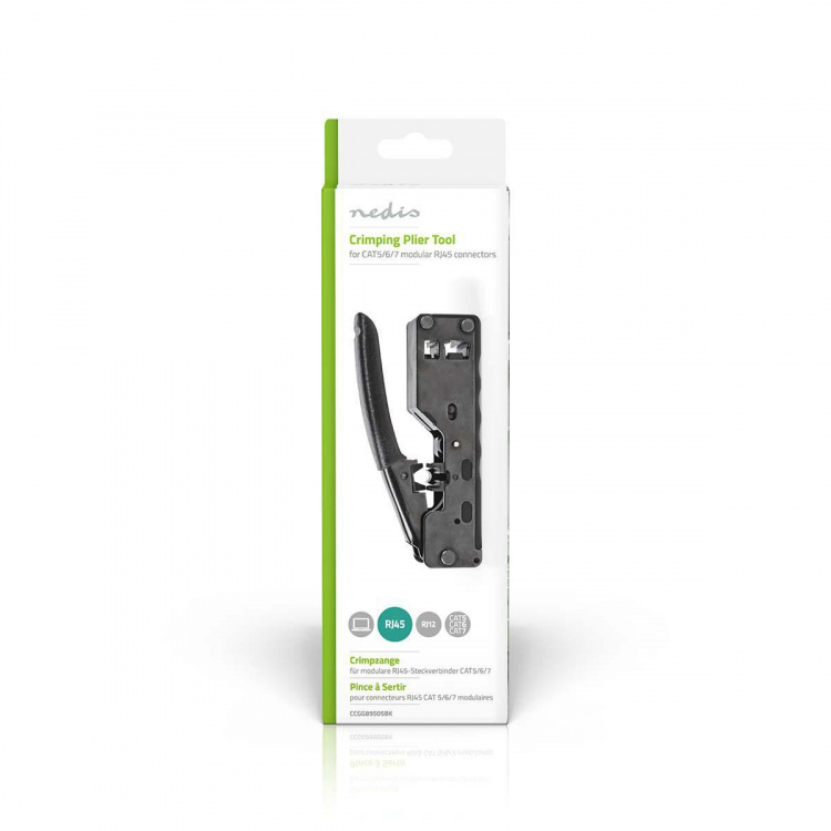 Nedis Crimp pliers | CAT5 / CAT5e / CAT6 / CAT6a / CAT7 / RJ12 | Skärande / Tång | ABS / Stål | Svart