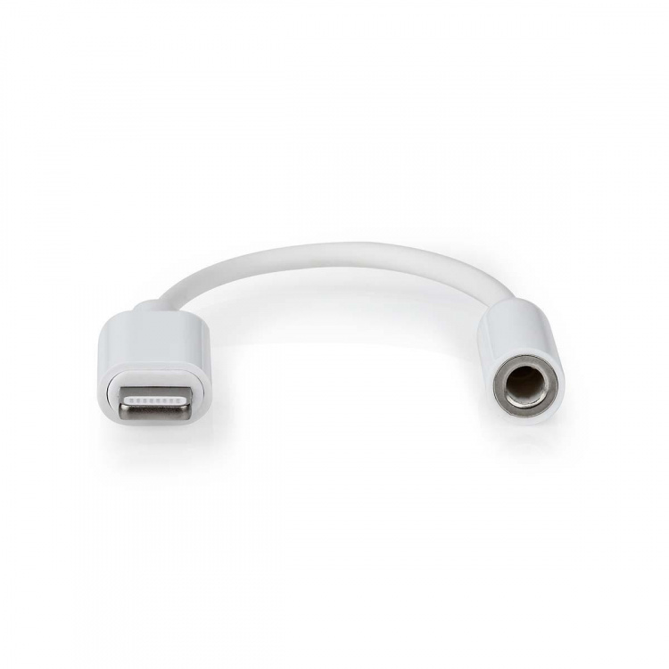 Nedis Lightning Adapter | Apple Lightning, 8-stifts | 3.5 mm Hona | Nickelplaterad | 0.10 m | Rund | PVC | Låda
