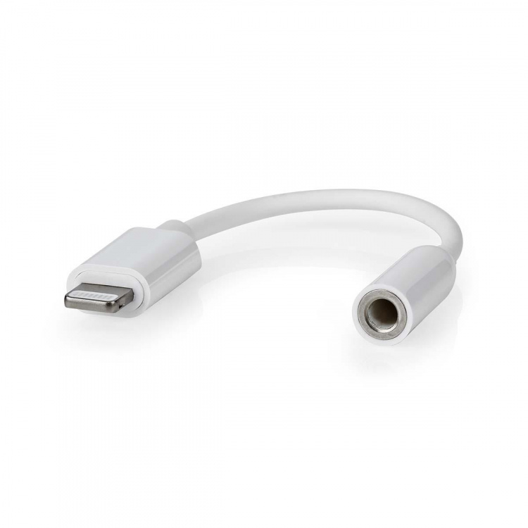 Nedis Lightning Adapter | Apple Lightning, 8-stifts | 3.5 mm Hona | Nickelplaterad | 0.10 m | Rund | PVC | Låda