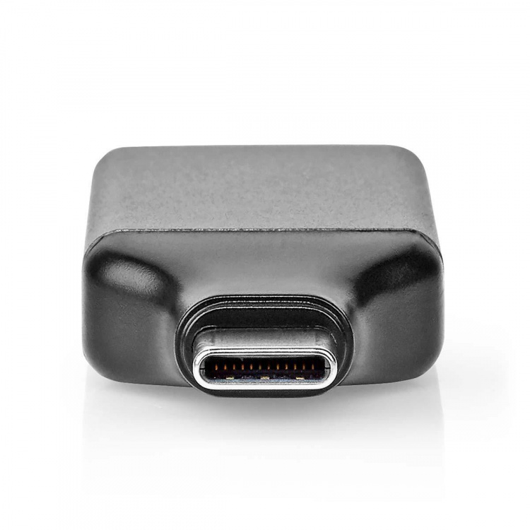 Nedis USB-C™ Adapter | USB 3.2 Gen 1 | USB-C™ Hane | DisplayPort Hona | 4K@60Hz | Rund | Nickelplaterad | Grå / Svart | Kuvert