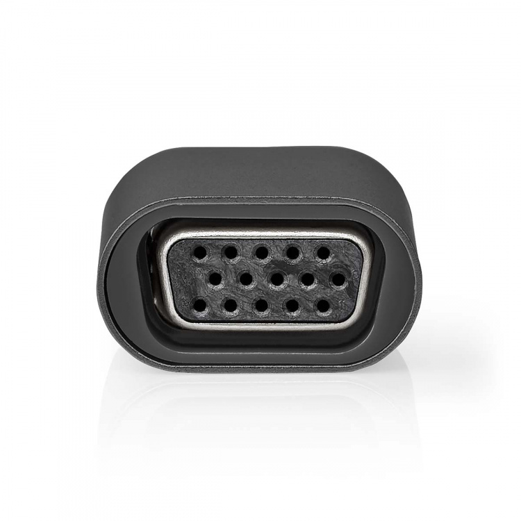 Nedis USB-C™ Adapter | USB 3.2 Gen 1 | USB-C™ Hane | VGA hona 15p | Full HD 1080p | Rund | Nickelplaterad | Grå / Svart | Kuvert