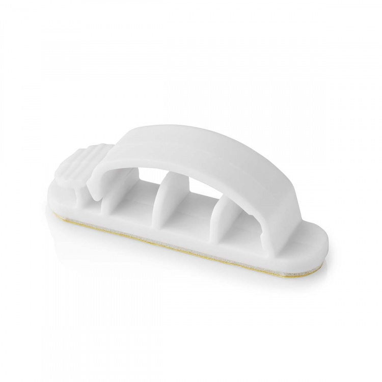 Nedis Kabelhantering | Kabelklämma | Låst | 3 st. | Antal platser: 3 Skivor | Maximal kabeltjocklek: 7.5 mm | Polypropylene | Vit