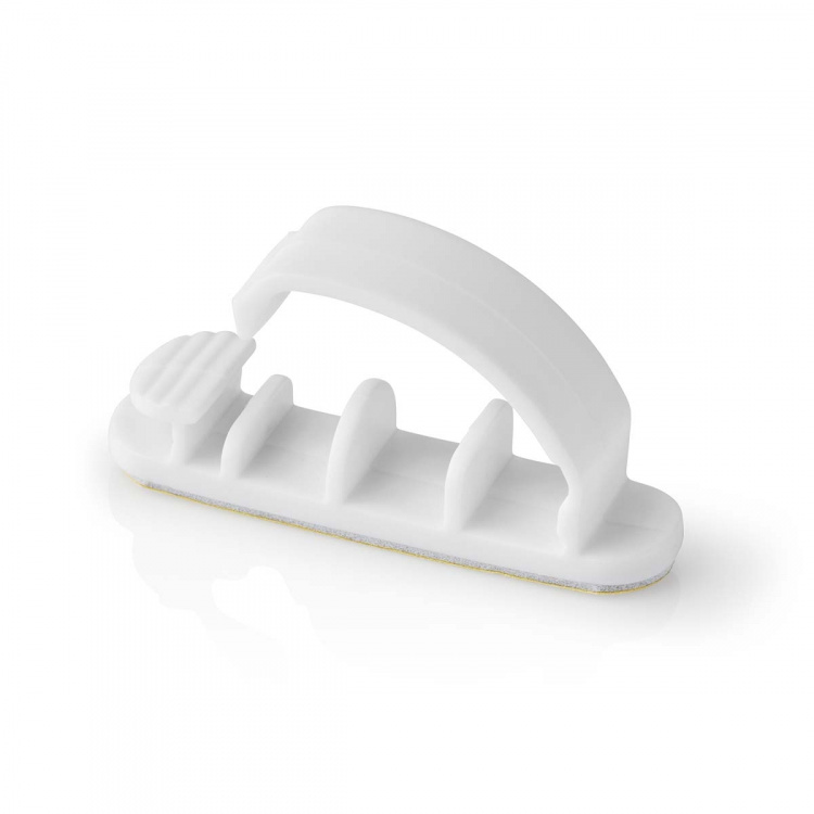 Nedis Kabelhantering | Kabelklämma | Låst | 3 st. | Antal platser: 3 Skivor | Maximal kabeltjocklek: 7.5 mm | Polypropylene | Vit