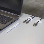 Nedis Kabelhantering | Kabelklämma | Låst | 3 st. | Antal platser: 3 Skivor | Maximal kabeltjocklek: 7.5 mm | Polypropylene | Vit