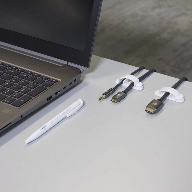 Nedis Kabelhantering | Kabelklämma | Låst | 3 st. | Antal platser: 3 Skivor | Maximal kabeltjocklek: 7.5 mm | Polypropylene | Vit