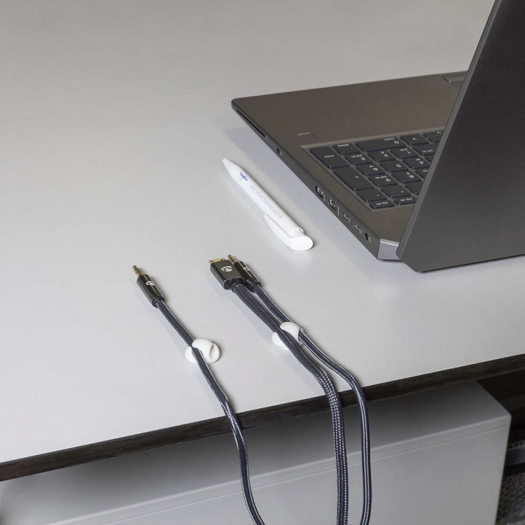 Nedis Kabelhantering | Kabelklämma | Klicka och Go | 6 st. | Antal platser: 2 Skivor | Maximal kabeltjocklek: 5.3 mm | TPE | Vit Nedis Kabelhantering | Kabelklämma | Klicka och Go | 6 st. | Antal platser: 2 Skivor | Maximal kabeltjocklek: 5.3 mm | TPE | Vit