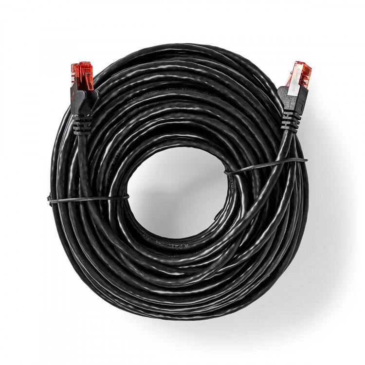 Nedis CAT6 Nätverkskabel | RJ45 hane | RJ45 hane | U/UTP | 20.0 m | Utomhus | Rund | PE | Svart | Kuvert