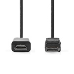 Nedis Displayport-kabel | DisplayPort Hane | HDMI™ Kontakt | 4K@30Hz | Nickelplaterad | 1.00 m | Rund | PVC | Antracit | Låda