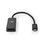 Nedis USB-C™ Adapter | USB 3.2 Gen 1 | USB-C™ Hane | DisplayPort Hona | 8K@30Hz | 0.20 m | Rund | Nickelplaterad | PVC | Svart | Låda
