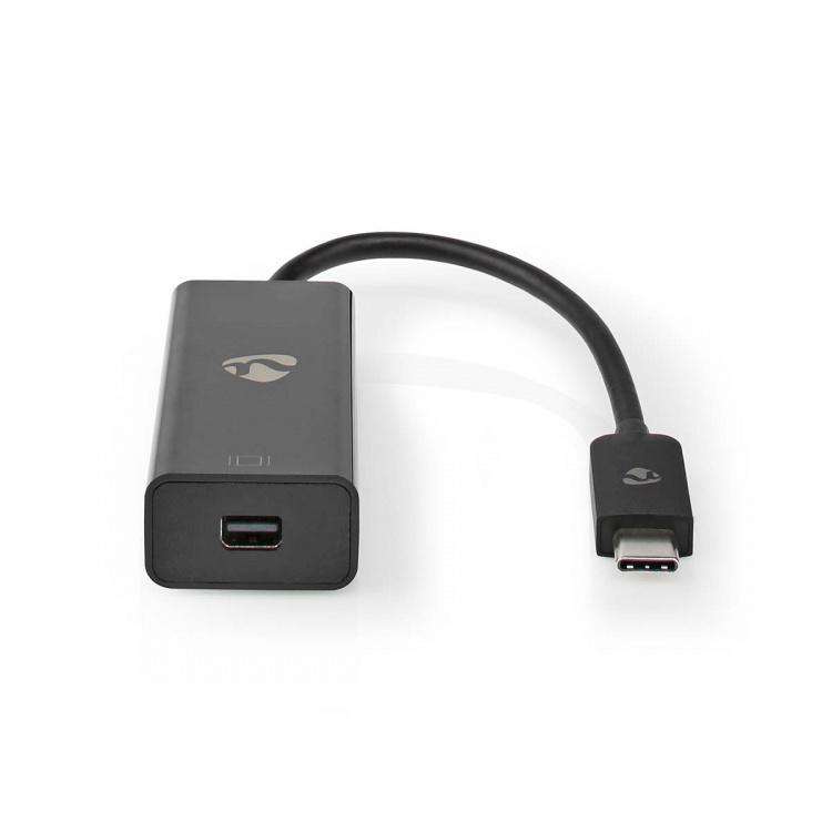 Nedis USB-C™ Adapter | USB 3.2 Gen 1 | USB-C™ Hane | Mini DisplayPort Hona | 8K@60Hz | 0.20 m | Rund | Nickelplaterad | PVC | Svart | Låda