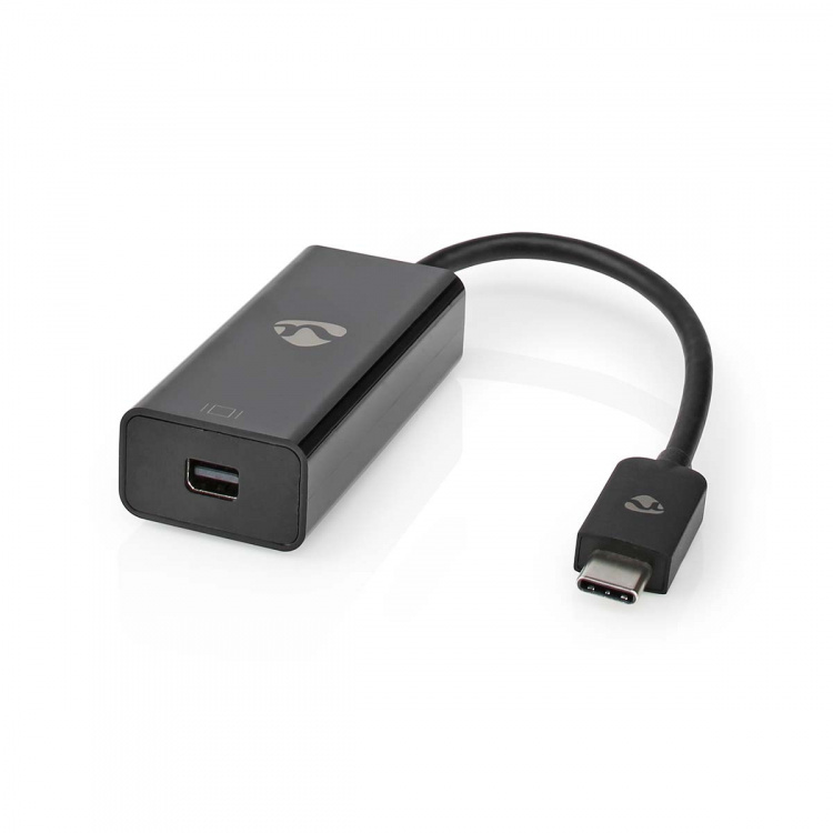 Nedis USB-C™ Adapter | USB 3.2 Gen 1 | USB-C™ Hane | Mini DisplayPort Hona | 8K@60Hz | 0.20 m | Rund | Nickelplaterad | PVC | Svart | Låda