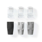 Nedis RJ45-kontakt | RJ45 Pass Through | Solid/strängad UTP CAT6 | Rak | Guldplaterad | 10 st. | Polycarbonate | Grå / Svart / Vit | Låda