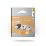 Nedis RJ45-kontakt | RJ45 Pass Through | Solid/strängad UTP CAT6 | Rak | Guldplaterad | 10 st. | Polycarbonate | Grå / Svart / Vit | Låda