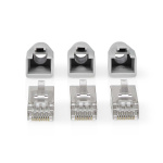 Nedis RJ45-kontakt | RJ45 Pass Through | Solid/strängad FTP CAT6 | Rak | Guldplaterad | 10 st. | PVC | Grå / Svart / Vit | Låda