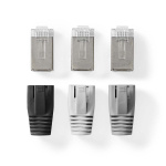 Nedis RJ45-kontakt | RJ45 Pass Through | Solid/strängad FTP CAT6 | Rak | Guldplaterad | 10 st. | PVC | Grå / Svart / Vit | Låda