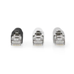 Nedis RJ45-kontakt | RJ45 Pass Through | Solid/strängad FTP CAT6a | Rak | Guldplaterad | 10 st. | PVC | Grå / Svart / Vit | Låda