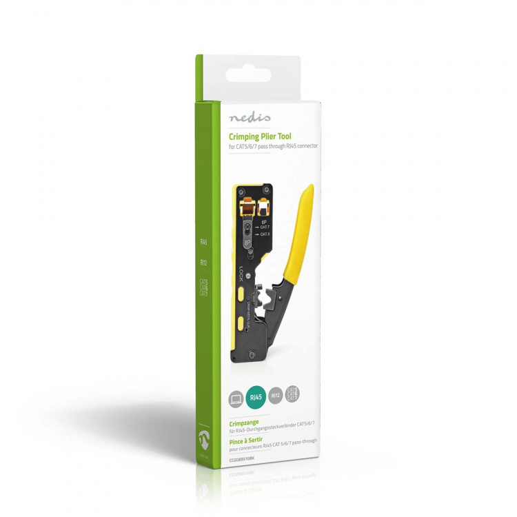 Nedis Crimp pliers | CAT5 / CAT5e / CAT6 / CAT6a / CAT7 / RJ12 / RJ45 | Skärande / Stripp / Tång | Gummi / Stål | Gul / Svart Nedis Crimp pliers | CAT5 / CAT5e / CAT6 / CAT6a / CAT7 / RJ12 / RJ45 | Skärande / Stripp / Tång | Gummi / Stål | Gul / Svart