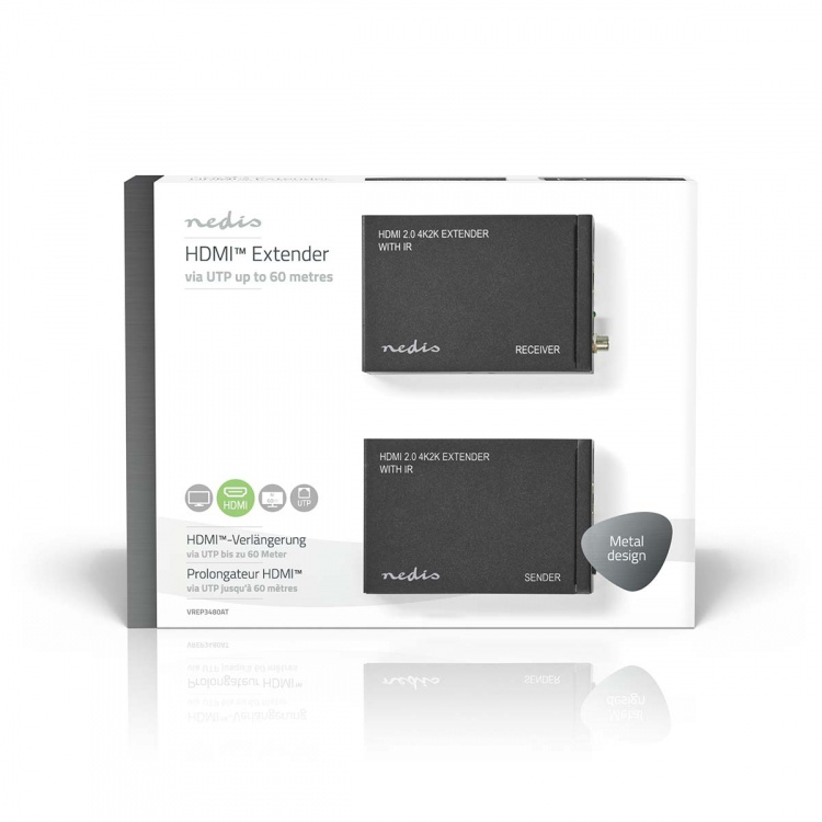 Nedis HDMI ™ Extender | Över Cat6 | Upp till 60.0 m | 4K@60Hz | 18 Gbps | Metall | Antracit Nedis HDMI ™ Extender | Över Cat6 | Upp till 60.0 m | 4K@60Hz | 18 Gbps | Metall | Antracit