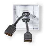 Nedis HDMI™ Vägglåda | 2x HDMI™ Female | 4K@60Hz | HDMI™ Utgång | Svart | 18 Gbps | Guldplaterad | Kuvert