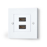 Nedis HDMI™ Vägglåda | 2x HDMI™ Female | 4K@60Hz | HDMI™ Utgång | Svart | 18 Gbps | Guldplaterad | Kuvert