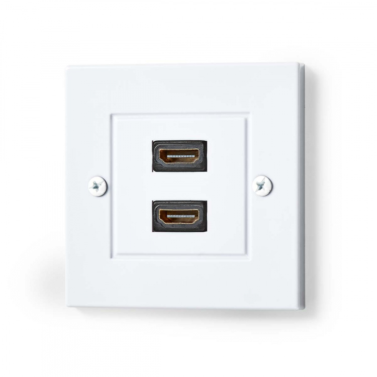 Nedis HDMI™ Vägglåda | 2x HDMI™ Female | 4K@60Hz | HDMI™ Utgång | Svart | 18 Gbps | Guldplaterad | Kuvert