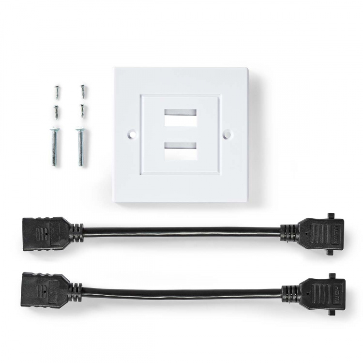 Nedis HDMI™ Vägglåda | 2x HDMI™ Female | 4K@60Hz | HDMI™ Utgång | Svart | 18 Gbps | Guldplaterad | Kuvert