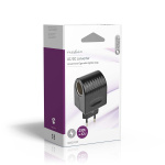 Nedis Eluttag Adapter | Euro / Typ C (CEE 7/16) | 100 - 240 V AC 50/60 Hz | 12 V DC | 6 W | Strömadapter | 0.3 A | Svart | Plast Nedis Eluttag Adapter | Euro / Typ C (CEE 7/16) | 100 - 240 V AC 50/60 Hz | 12 V DC | 6 W | Strömadapter | 0.3 A | Svart | Plast