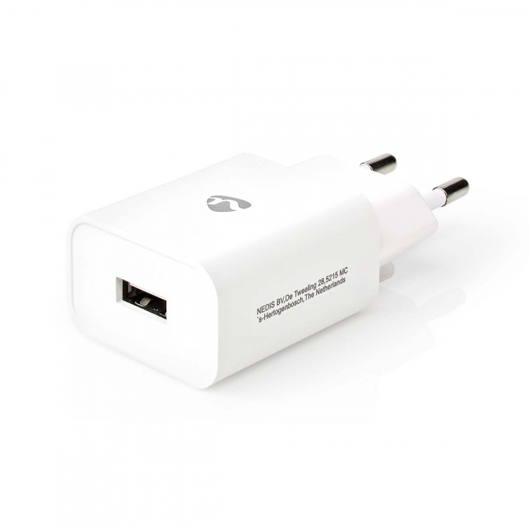 Nedis Väggladdare | 12 W | Snabbladdnings funktion | 1x 2.4 A A | Antal utgångar: 1 | USB-A | Utan kabel | Single Voltage Output | Vit
