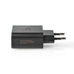 Nedis Väggladdare | 30 W | PD3.0 27W / PD3.0 30W / QC3.0 | Snabbladdnings funktion | 1.5 / 2.0 / 2.5 / 3.0 A | Antal utgångar: 1 | USB-C™ | Automatiskt val av Spänning | Svart