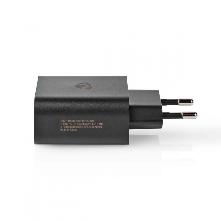 Nedis Väggladdare | 30 W | PD3.0 27W / PD3.0 30W / QC3.0 | Snabbladdnings funktion | 1.5 / 2.0 / 2.5 / 3.0 A | Antal utgångar: 1 | USB-C™ | Automatiskt val av Spänning | Svart