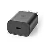 Nedis Väggladdare | 30 W | PD3.0 27W / PD3.0 30W / QC3.0 | Snabbladdnings funktion | 1.5 / 2.0 / 2.5 / 3.0 A | Antal utgångar: 1 | USB-C™ | Automatiskt val av Spänning | Svart